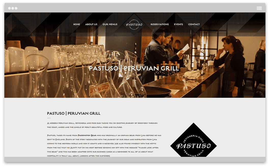 Pastuso Peruvian Bar and Grill site DASHCREATIVE