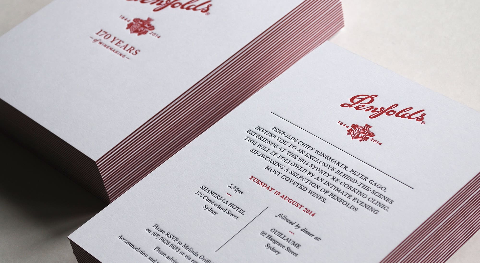 Penfolds - Re-corking Clinic letterpress print design