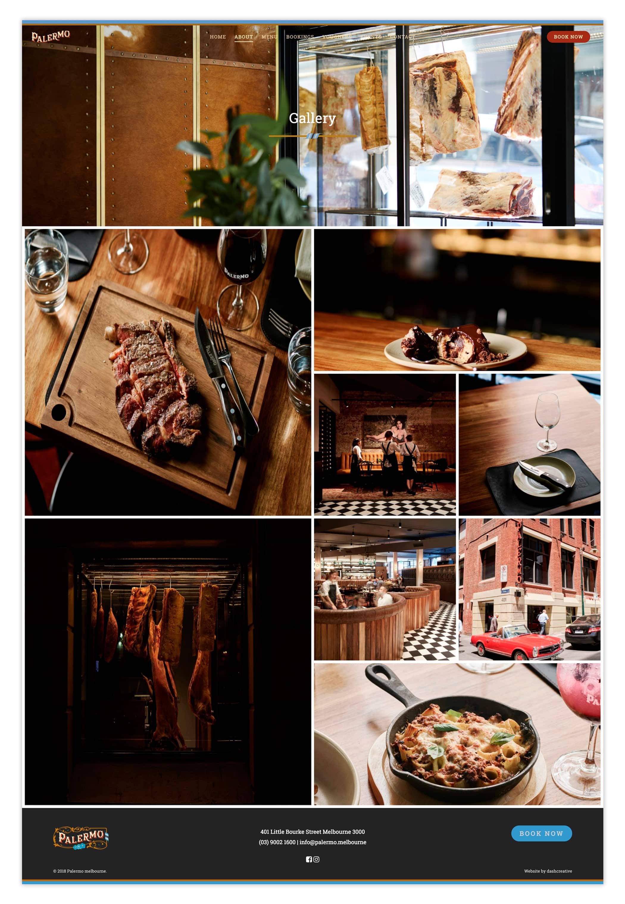 Palermo Steakhouse & Argentinian Restaurant website design