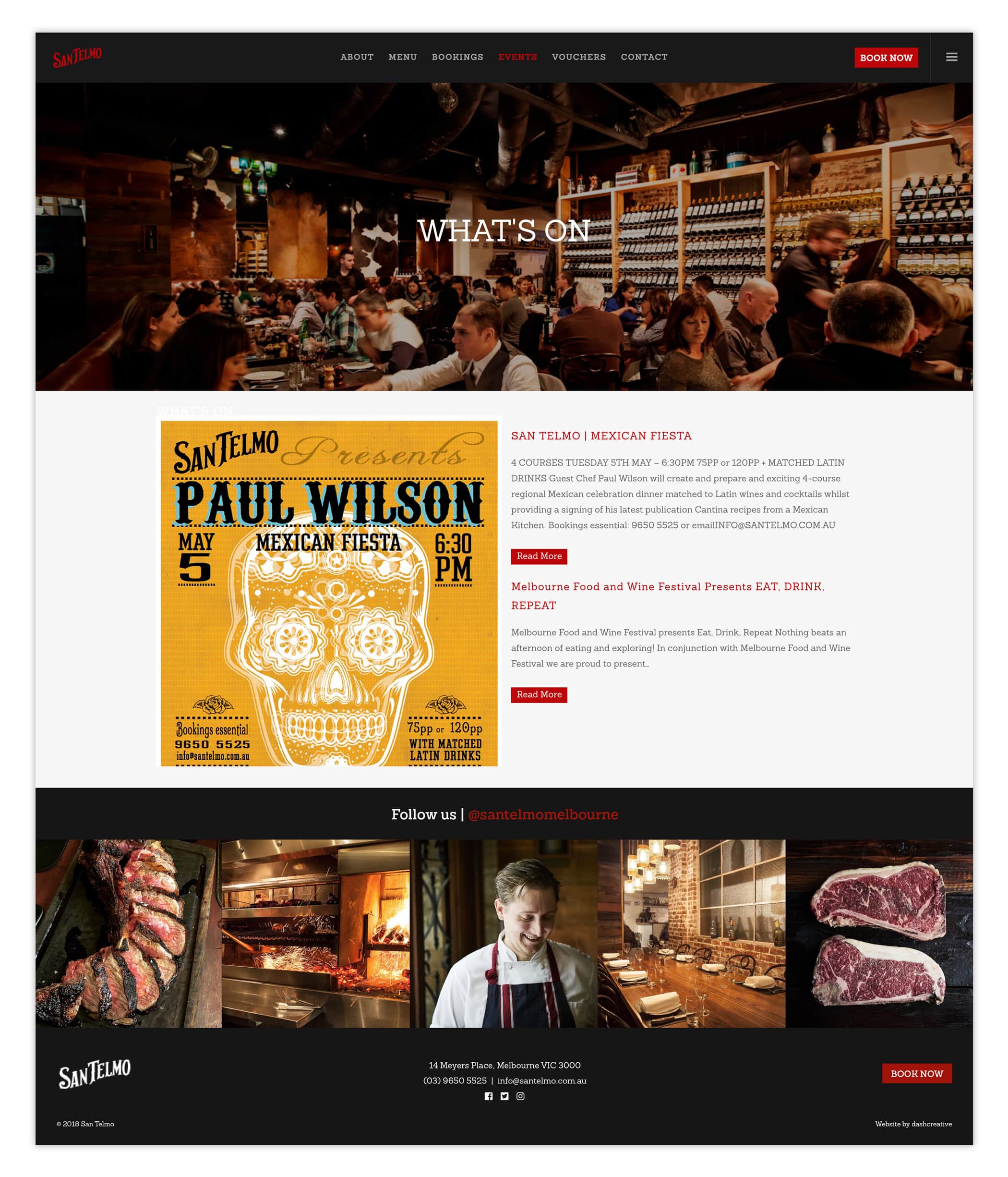 San Telmo Steakhouse Restaurant - Website Design