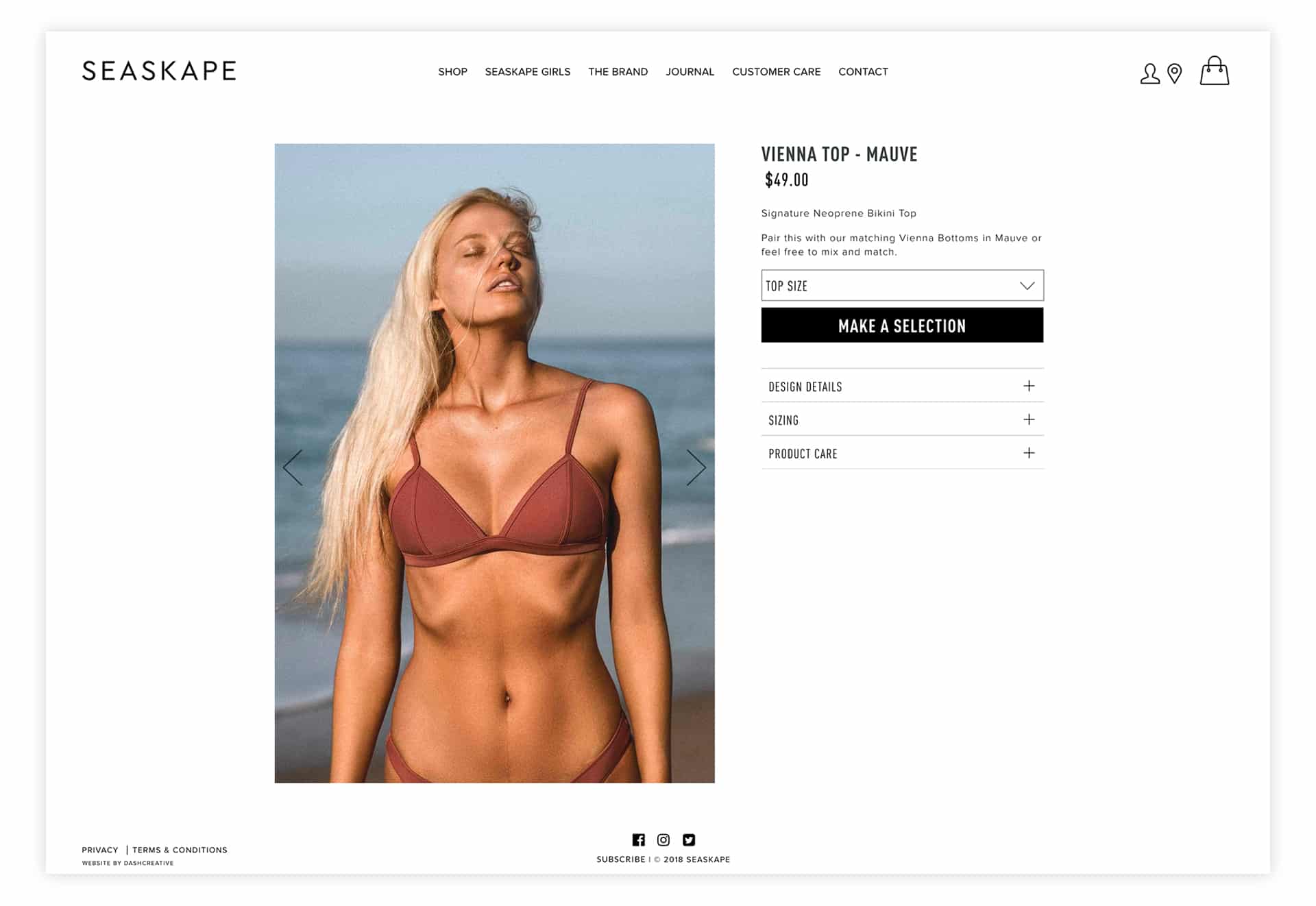 Seaskape Swimwear - Identity and Website Design